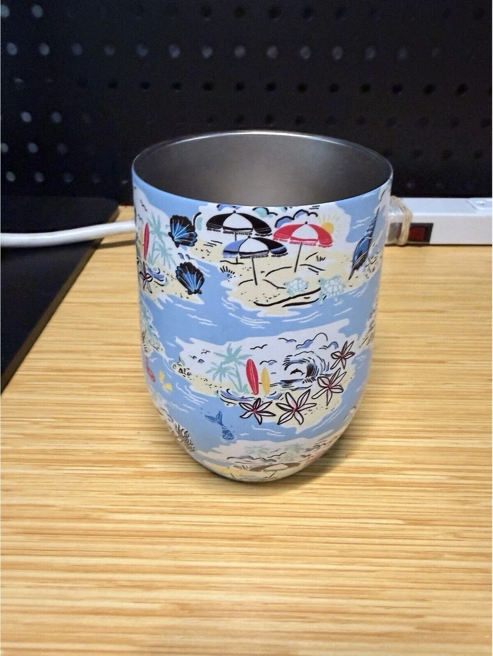VERA BRADLEY Stainless Steel Wine Tumbler 12oz, Beach No Lid *